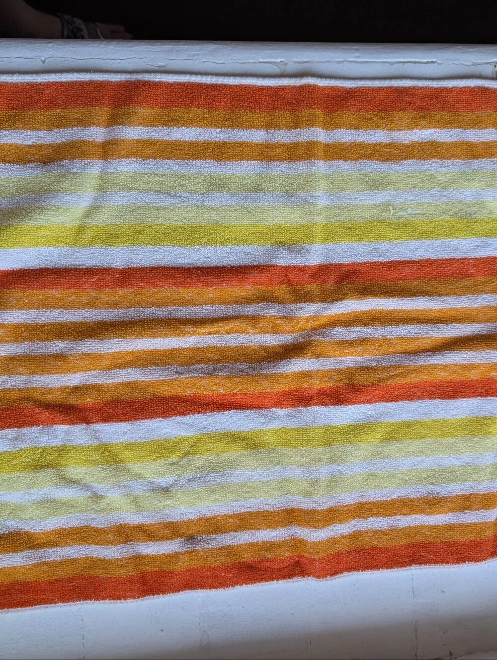 Vintage Kitchen Hand Towels Set Of 3 From K-Mart Orange,Yellow Green All Cotton
